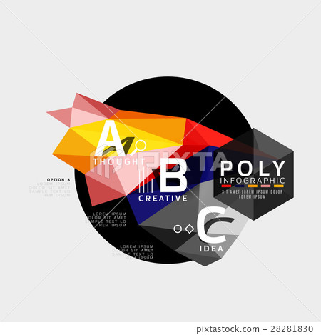 Vector low poly geometric infographics Vector low poly geometric infographics 28281830