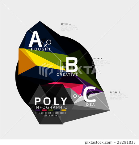 Vector low poly geometric infographics Vector low poly geometric infographics 28281833