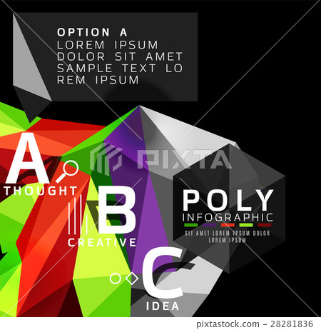 Vector low poly geometric infographics Vector low poly geometric infographics 28281836