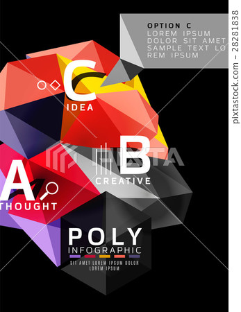 Vector low poly geometric infographics Vector low poly geometric infographics 28281838