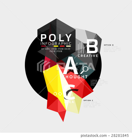 Vector low poly geometric infographics Vector low poly geometric infographics 28281845