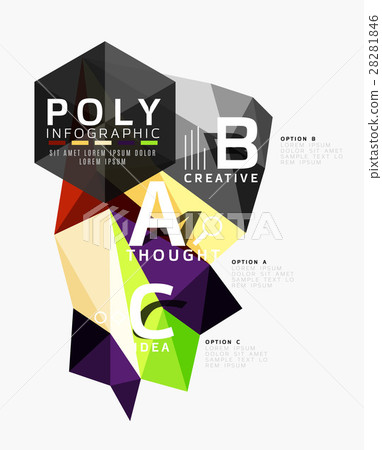 Vector low poly geometric infographics Vector low poly geometric infographics 28281846
