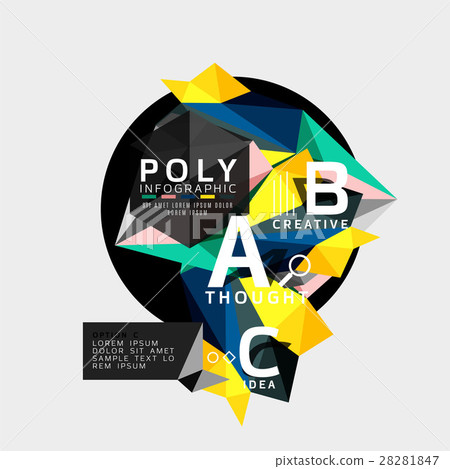 Vector low poly geometric infographics 28281847