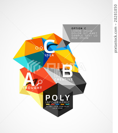 Vector low poly geometric infographics Vector low poly geometric infographics 28281850