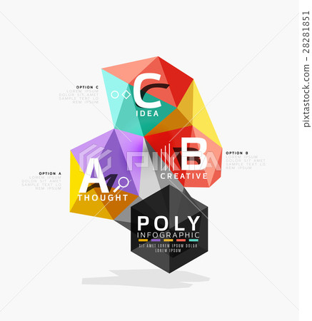 Vector low poly geometric infographics Vector low poly geometric infographics 28281851