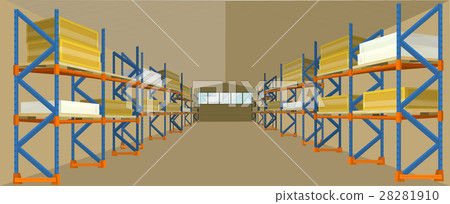 Warehouse Hangar Building Vector in Flat Design Warehouse Hangar Building Vector in Flat Design 28281910