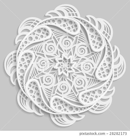 Lace 3D mandala,  round  openwork pattern 28282173
