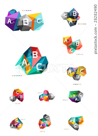 Moden low poly infographics template 28282490