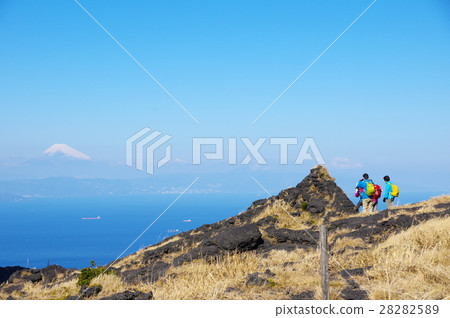 View of Mt. Fuji from Izu Oshima Mihara mountain 28282589