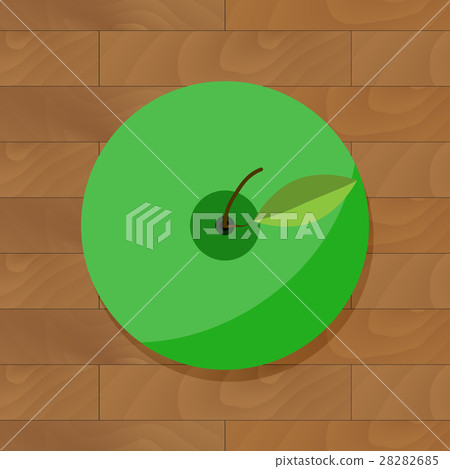 Green apple top view vector 28282685