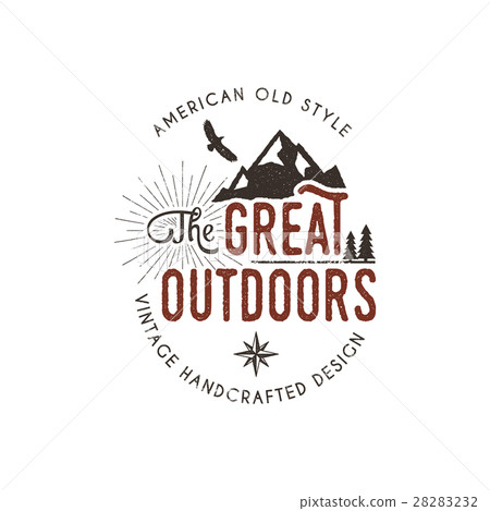 Vintage outdoors label. Retro illustration of Vintage outdoors label. Retro illustration of 28283232