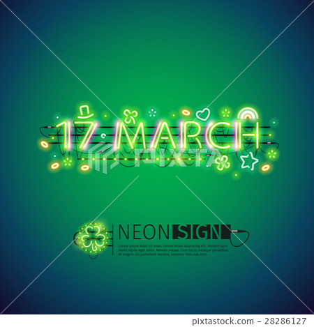 Glowing Neon 17 March Poster 28286127