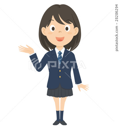 Female high school whole body illustration 28286294