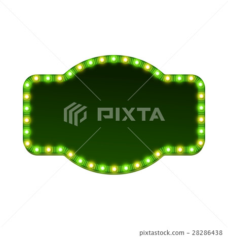 Blank 3d retro light sign with shining bulbs 28286438