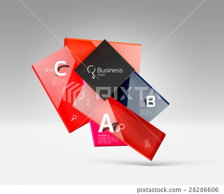 Shiny glass plate surfaces with text on 3d space 28286606