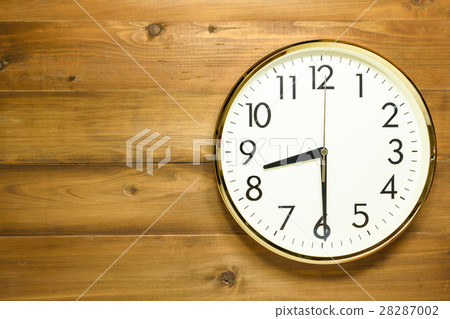 wall clock on the wooden wall 28287002