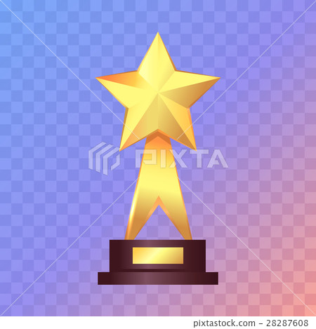 Best Gold Star Trophy Standing on White Shelf 28287608