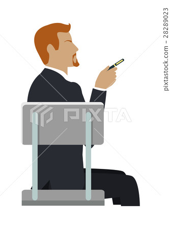 Man Sitting on the Chair and Pointing by Hand. Man Sitting on the Chair and Pointing by Hand. 28289023