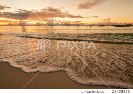 Tropical beach sunset at Philippines 28289286