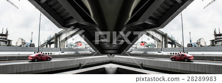 Reflection photo of Skytrain building in bangkok 28289983
