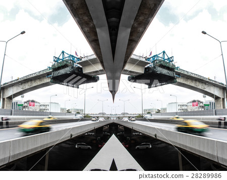 Reflection photo of Skytrain building in bangkok 28289986
