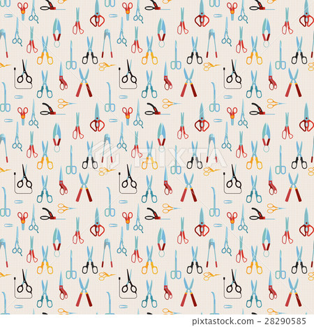 Scissors vector seamless pattern. Scissors vector seamless pattern. 28290585