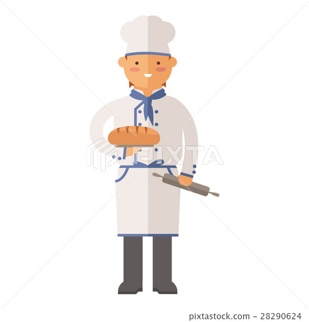 Beautiful young chef baker character vector. 28290624