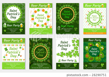 Collection of St. Patrick's Day invitation, poster Collection of St. Patrick's Day invitation, poster 28290751