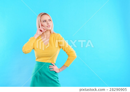 Pretty woman thinking about something seriously 28290905