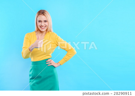 Charming girl showing okay sign Charming girl showing okay sign 28290911