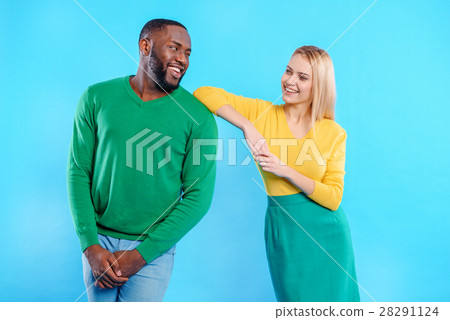 Flirty guy and girl talking Flirty guy and girl talking 28291124