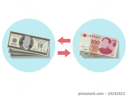 Illustration Material Dollars Renminbi Exchange 28292823