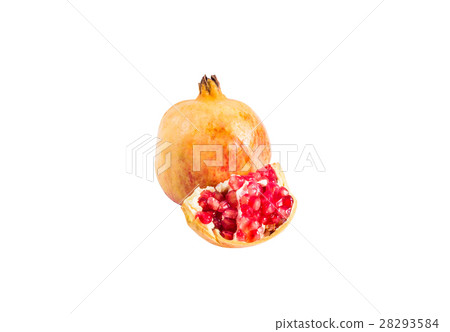 fresh pomegranate on white with clipping path fresh pomegranate on white with clipping path 28293584