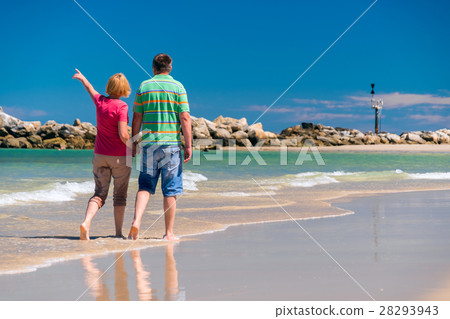 Senior couple at the beach Senior couple at the beach 28293943