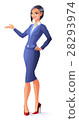 Vector beautiful smiling business woman in blue 28293974