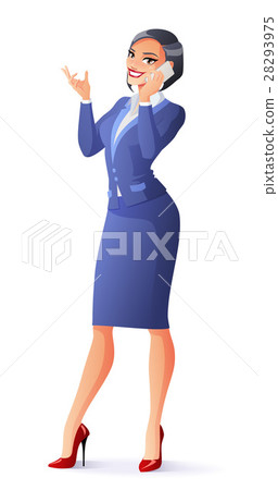 Vector beautiful smiling business woman in suit Vector beautiful smiling business woman in suit 28293975