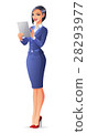 Vector beautiful smiling business woman in suit 28293977