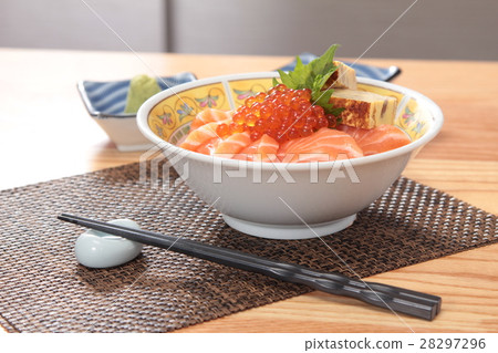 salmon roe sashimi rice salmon roe sashimi rice 28297296