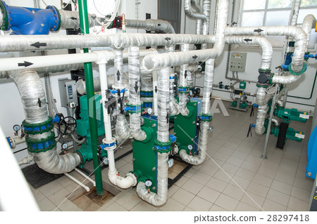 Pipes in a boiler room. Isolation of pipes. Water 28297418