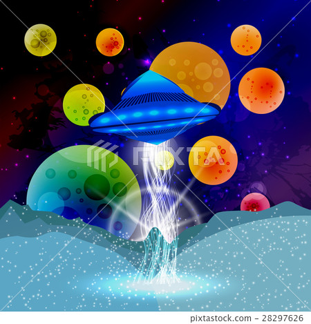 ufo ray planet sequins open space. illustration ufo ray planet sequins open space. illustration 28297626