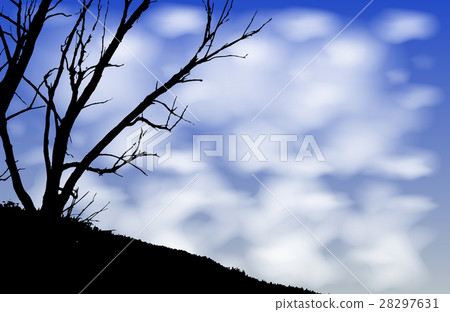 Trees silhouette night clouds. Illustration Trees silhouette night clouds. Illustration 28297631