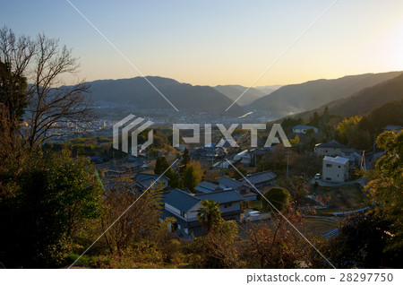 Evening view of rural town Evening view of rural town 28297750