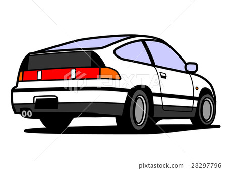 Compact sports rear view white 28297796