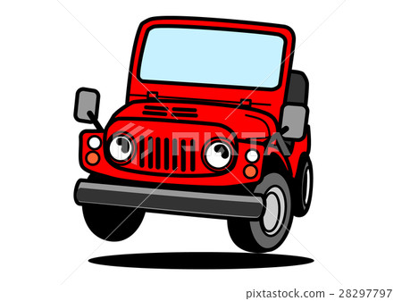 Retro light off-roader red car illustration 28297797