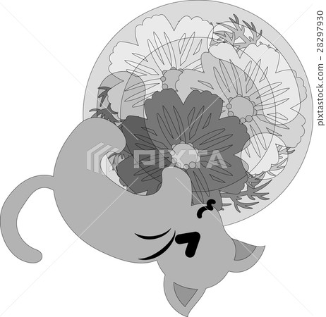 Cute cat and mysterious flower crystal 28297930