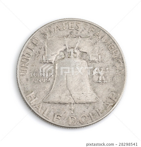 Coinage of the United States (USA) former 50 cent silver coin - half dollar Benjamin Franklin 28298541