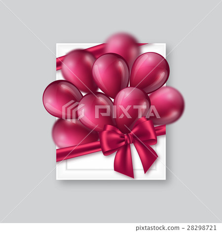 3D picture frame with purple bow and balloons. 28298721