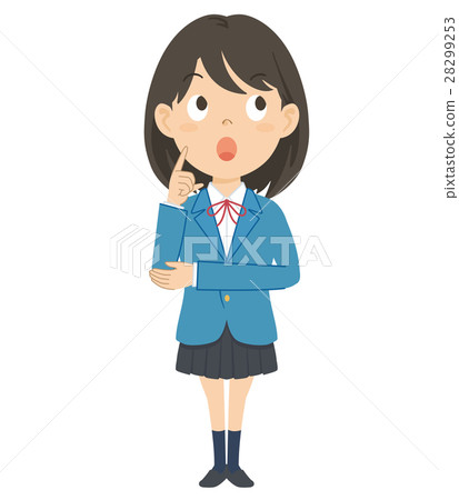 Women girls high school student whole body illustration 28299253