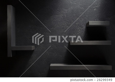 wooden shelf  on black 28299349