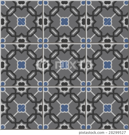 Ceramic tile pattern grey tone polygon star Ceramic tile pattern grey tone polygon star 28299527